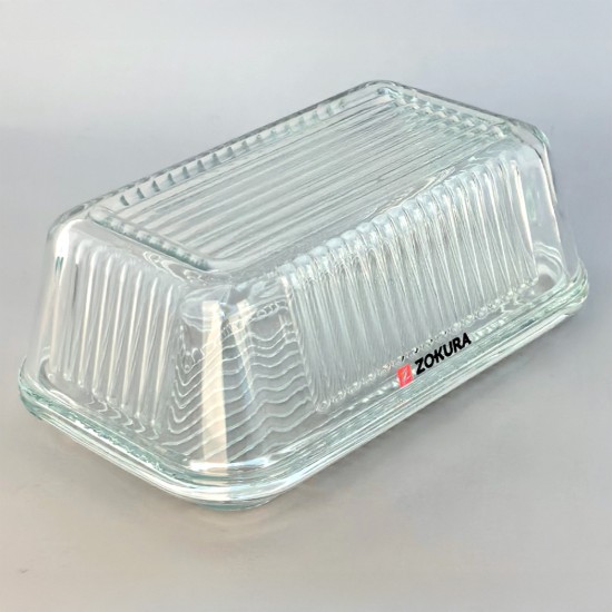 Porta-manteiga com tampa, feito de vidro - Zokura