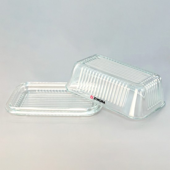 Porta-manteiga com tampa, feito de vidro - Zokura