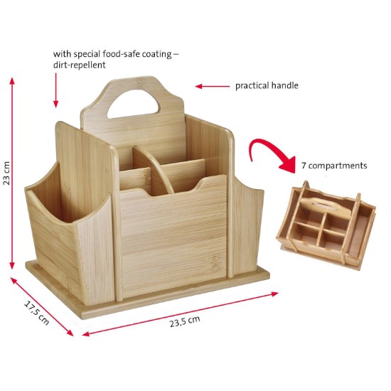 Söögiriistade hoidja, 7 sektsiooni, bambus, "Tapas + Sõbrad" - Westmark