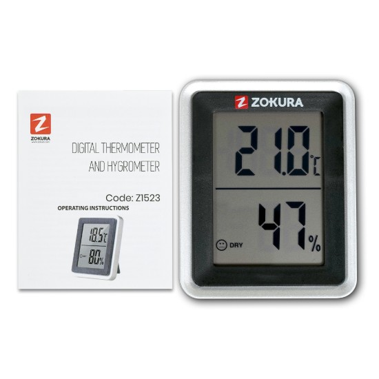 Termômetro e higrômetro digitais - Zokura