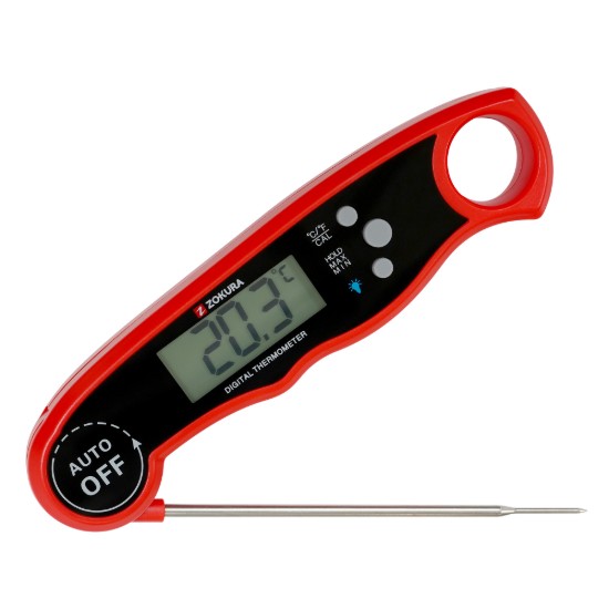 Termômetro digital de cozinha com leitura instantânea, vermelho - Zokura
