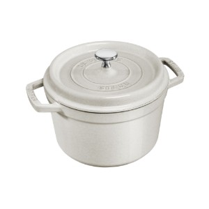 Cocotte dyp kokegryte, støpejern, 24 cm / 4,7 L, White Truffle - Staub