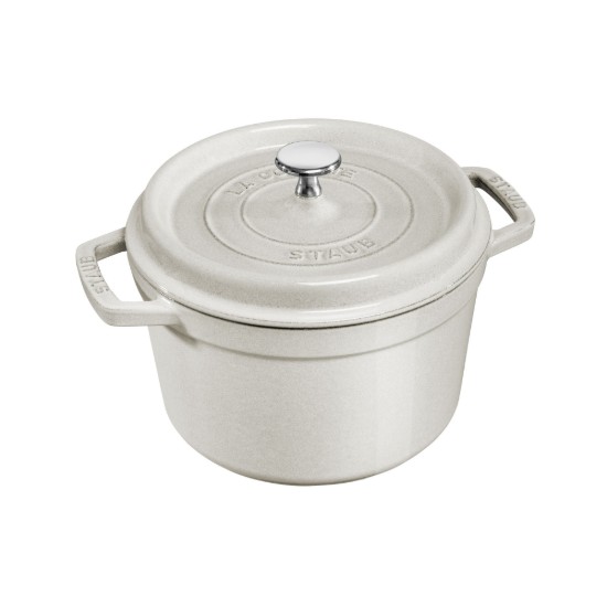Cocotte dyp kokegryte, støpejern, 24 cm / 4,7 L, White Truffle - Staub
