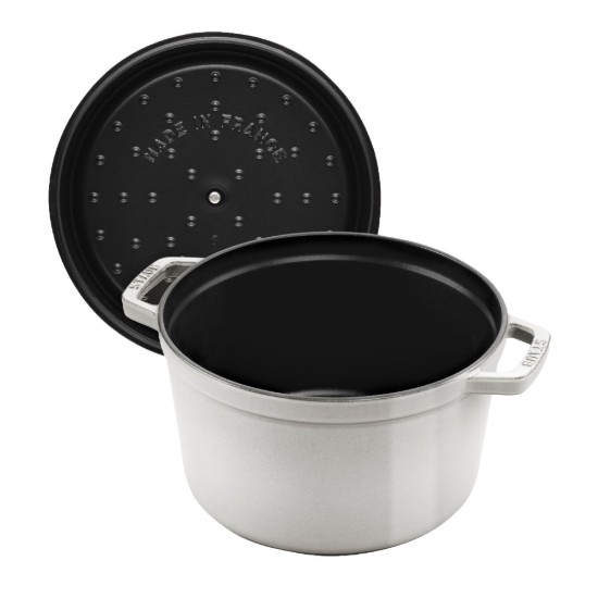 Cocotte dyp kokegryte, støpejern, 24 cm / 4,7 L, White Truffle - Staub