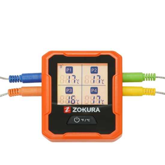 Termômetro digital sem fio para carne, com 4 sondas - Zokura