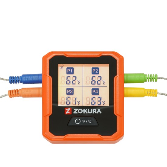 Termômetro digital sem fio para carne, com 4 sondas - Zokura