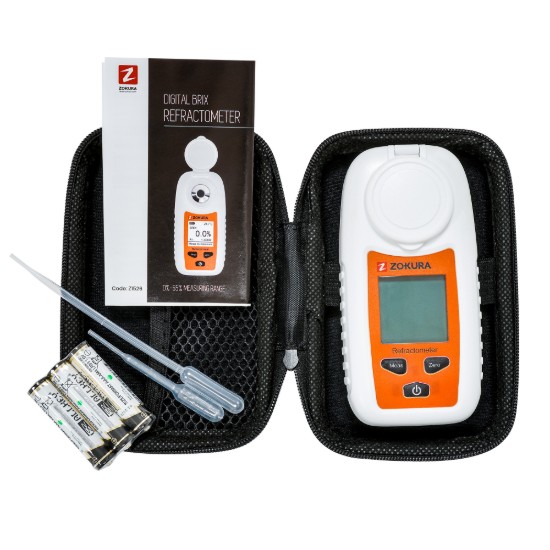 Refratômetro digital Brix 0-55% - Zokura