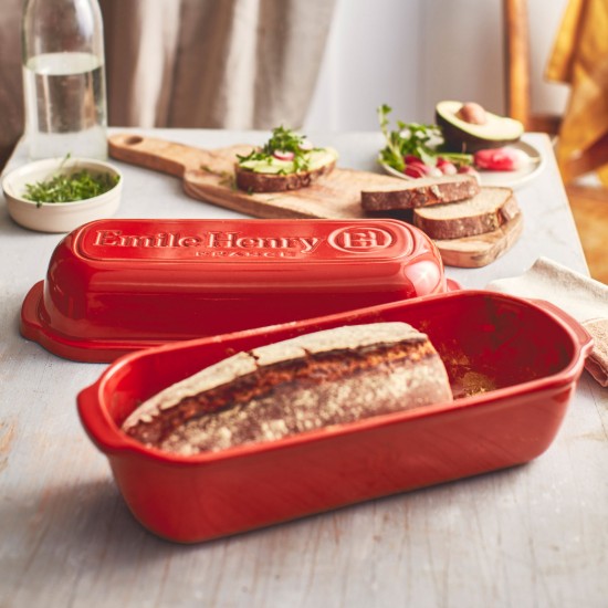 Ταψί Batard καρβέλι, κεραμικό, 39x16,5 cm/4,5L, Poppy Red Limited Edition - Emile Henry