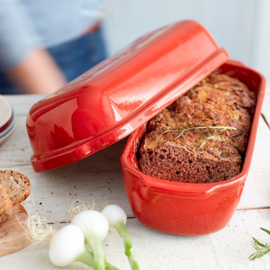 Ταψί Batard καρβέλι, κεραμικό, 39x16,5 cm/4,5L, Poppy Red Limited Edition - Emile Henry