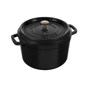 Uzun Cocotte tencere, döküm demir, 24cm/4.7L, Black - Staub