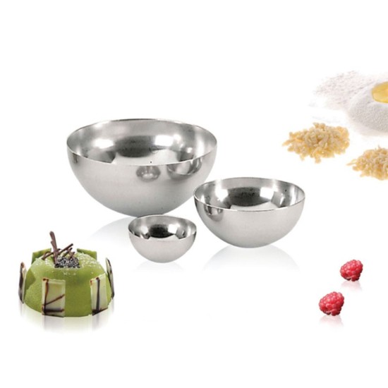 Semi-spherical mould, stainless steel, 10 cm - de Buyer