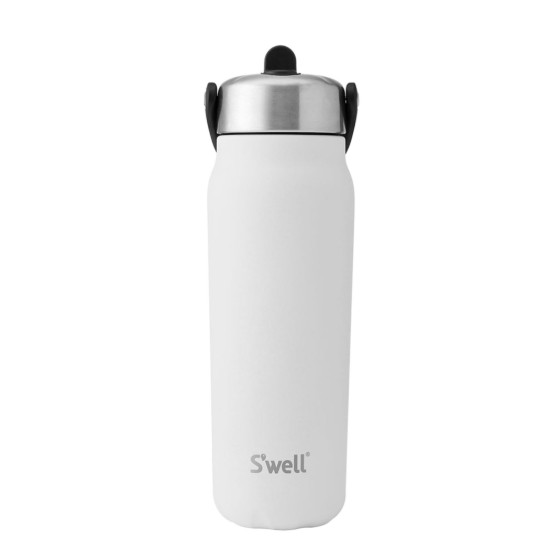 Geïsoleerde waterfles met ingebouwd rietje, roestvrij staal, 700 ml, "Explorer Flip Straw", Moonstone - S'well