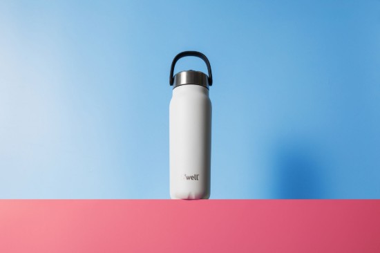 Geïsoleerde waterfles met ingebouwd rietje, roestvrij staal, 700 ml, "Explorer Flip Straw", Moonstone - S'well