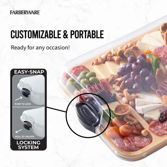 Tarjoilulautanen, kansi, bambu, 30,5 x 40,5 cm - Farberware