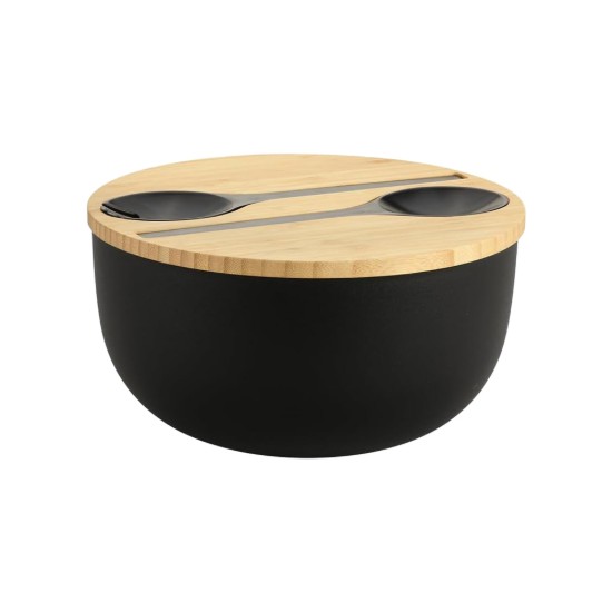 Salatschüssel mit Besteck, 24 cm, Kunststoff/Bambus - Kesper