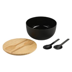 Salad bowl with cutlery, 24 cm, plastic/bamboo - Kesper