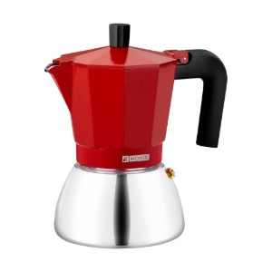 Nerūsējošā tērauda/alumīnija kafijas automāts, 470 ml, sarkans - Monix