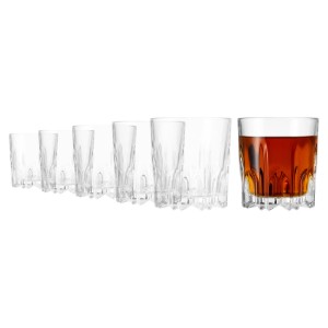Coffret de 6 verres à whisky en verre, 300 ml, "Excalibur" - Borgonovo