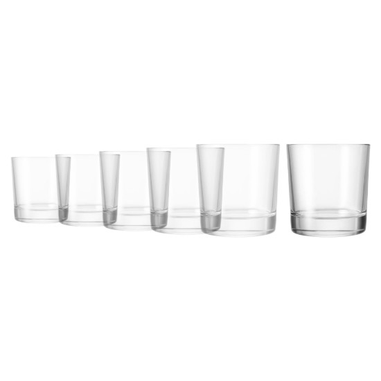 Set van 6 drinkglazen, gemaakt van glas, 360 ml, "Indro" - Borgonovo