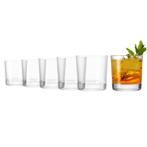 Set van 6 drinkglazen, gemaakt van glas, 360 ml, "Indro" - Borgonovo