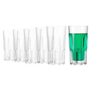 6-delers longdrinkglassett, laget av glass, 330 ml, "Excalibur" - Borgonovo