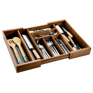 Erziehbares Bestecktablett, Bambus, 43 x 35 - 57 cm – Kesper