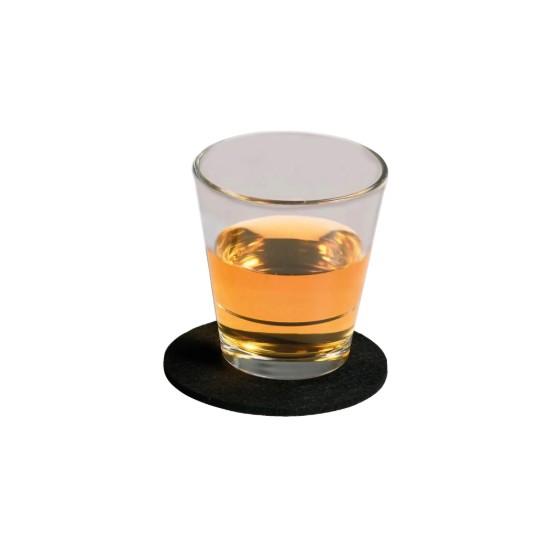 Комплект от 12 поставки за чаши, синтетичен филц, 10 см, черен - Kesper