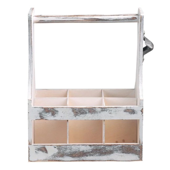 Кутия за транспорт на бирени бутилки, с 6 отделения, Vintage White - Kesper