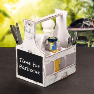 Besteck- und Gewürzhalter, 6 Fächer, Vintage White – Kesper