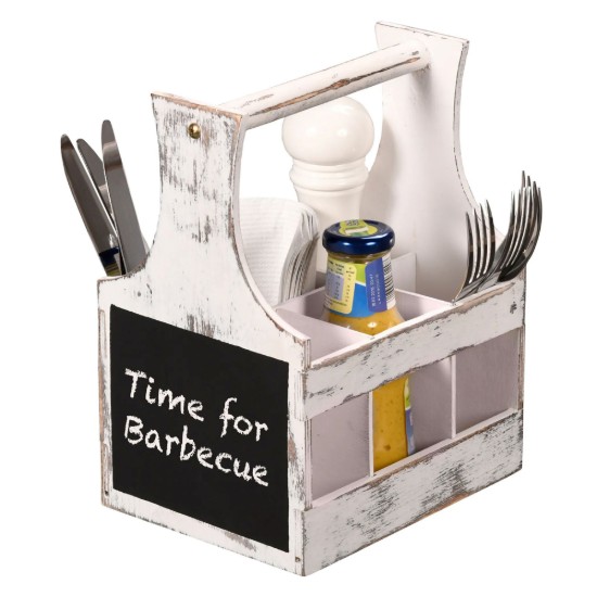 Besteck- und Gewürzhalter, 6 Fächer, Vintage White – Kesper