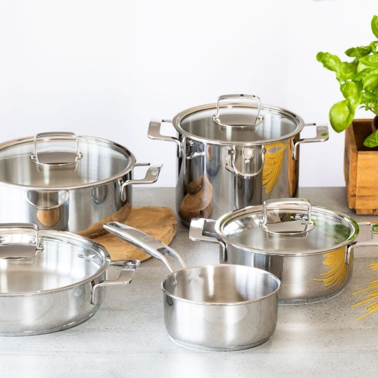 Zestaw garnków ze stali nierdzewnej, 9 elementów, "Signature" - BRA