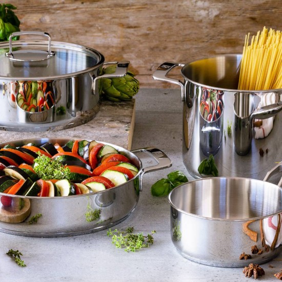 Zestaw garnków ze stali nierdzewnej, 9 elementów, "Signature" - BRA