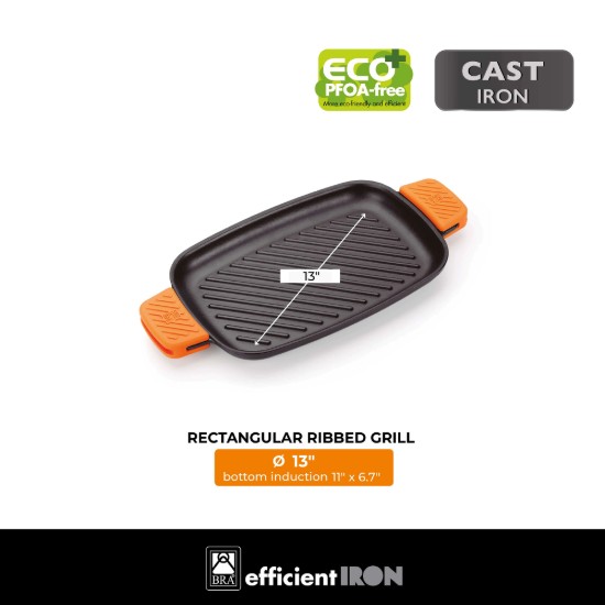 Tacka grillowa żeliwna, 33 x 22 cm, "Efficient Iron" - BRA