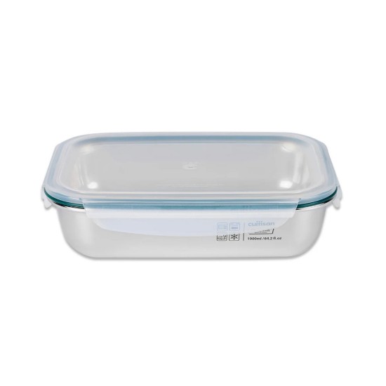 Прямоугольный контейнер для обеда, нержавеющая сталь, 1900 мл, "Simple" - Cuitisan