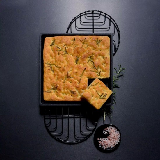 Plateau carré pour apéritif, aluminium, 26 x 26 cm, "Speed Oven" - AMT Gastroguss