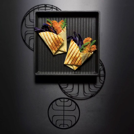 Plaque de cuisson carrée en aluminium, 26 x 26 cm, "Speed Oven" - AMT Gastroguss