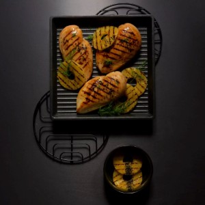 Plaque de cuisson carrée en aluminium, 26 x 26 cm, "Speed Oven" - AMT Gastroguss