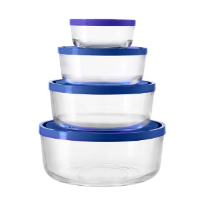 Sada 4 okrúhlych nádob, vyrobených zo skla, "Igloo" - Borgonovo