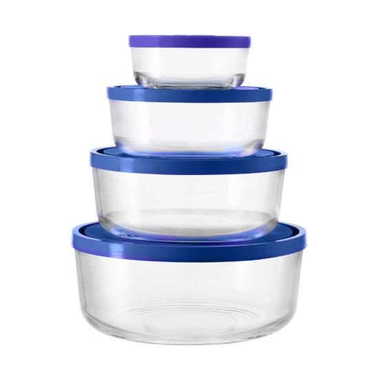 Sada 4 okrúhlych nádob, vyrobených zo skla, "Igloo" - Borgonovo