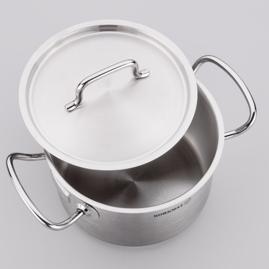Olla de cocina de acero inoxidable con tapa, 16 cm / 3 L, "Proline Gastro" - Korkmaz
