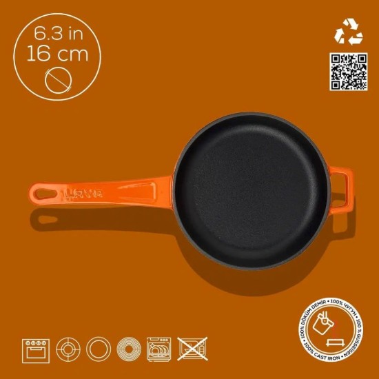 Gietijzeren koekenpan, 16 cm, Oranje - LAVA