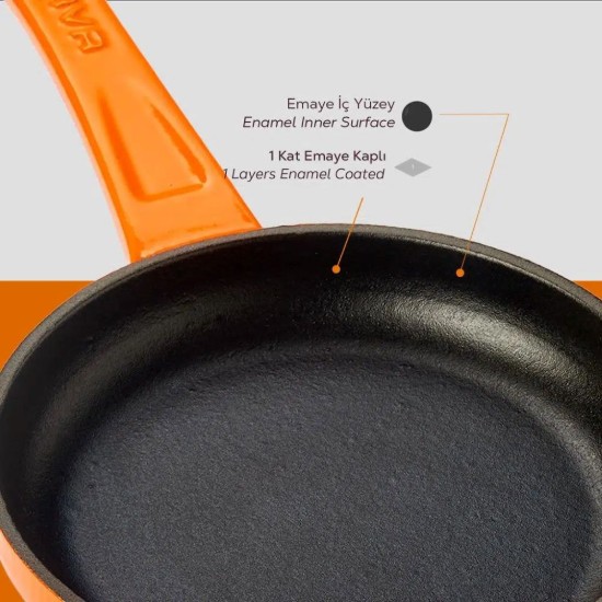Gietijzeren koekenpan, 16 cm, Oranje - LAVA