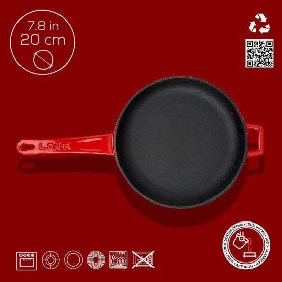 Liatinová panvica, 20 cm, červená - LAVA