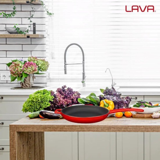 Liatinová panvica, 20 cm, červená - LAVA