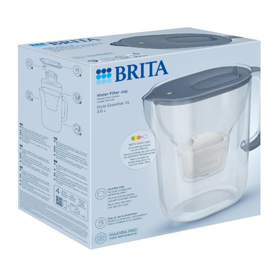 Water filtering jug BRITA Style Essential 3.6 L Maxtra Pro (Stone Blue)