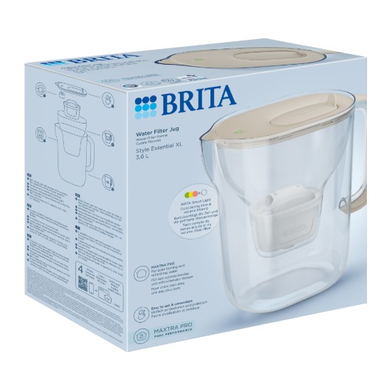 Water Filtering Jug, BRITA Style Essential 3.6 L Maxtra Pro (Sand)