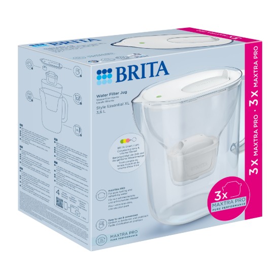Starter pack BRITA Style Essential 3.6 L + 3 Maxtra Pro filters (White)