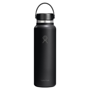 "Wide Mouth" water bottle, stainless steel, 1.18 L, Black - Hydro Flask
