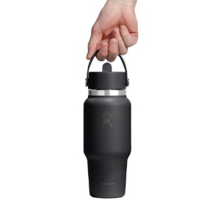 Μπουκάλι νερού "Wide Straw", ανοξείδωτο ατσάλι, 710 ml, μαύρο - Hydro Flask