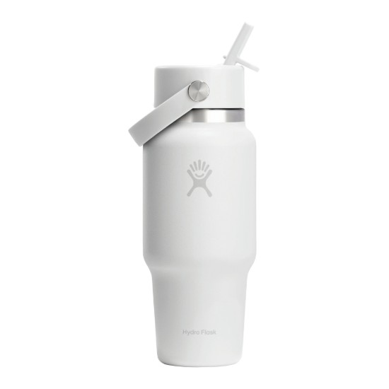 Fľaša na vodu „Wide Straw“, nerezová oceľ, 710 ml, White - Hydro Flask